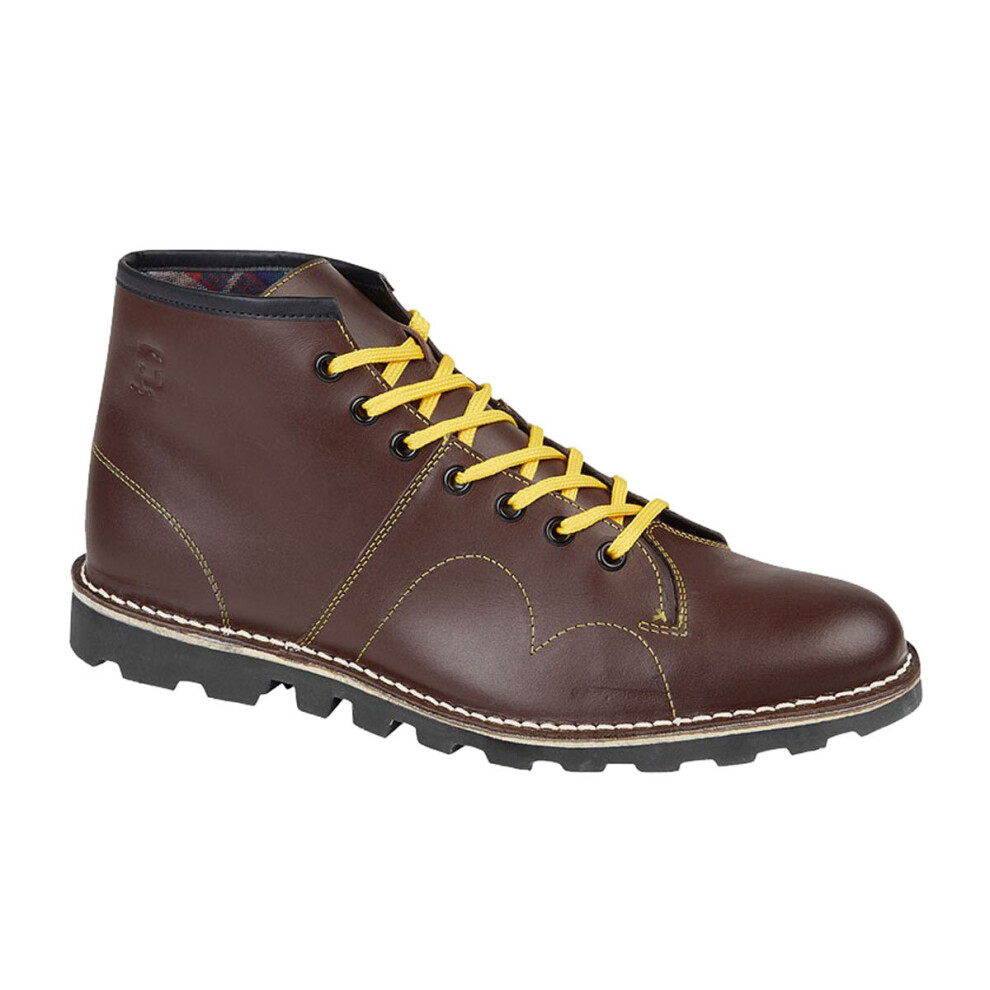 (5 UK, Wine) Grafters Heritage Unisex Leather Monkey Boots