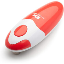 Kitchen Mama Electric Can Opener - Smooth Edge Tin Opener with Easy-Touch Start & Stop, Ergonomic & Arthritic Hand Friendly, Compact Cordless Design -