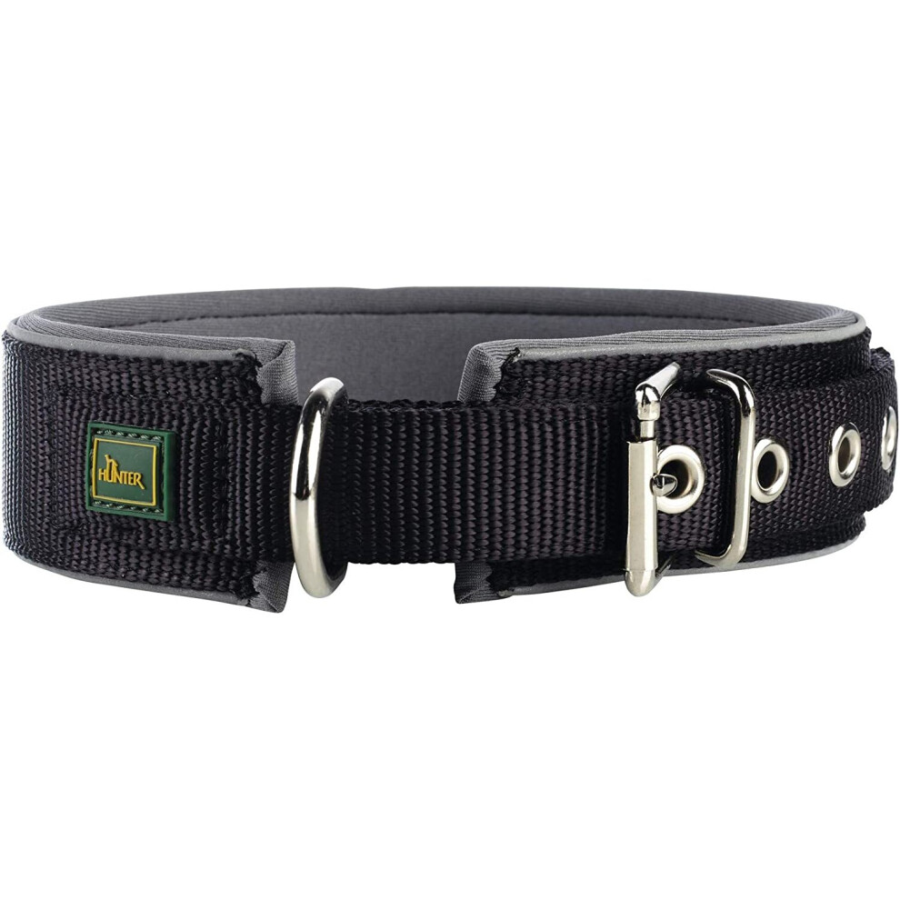 HUNTER Reflect Neoprene Collar,Black/Grey, Size 45, 34 - 41 cm, 45 mm