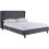 Amelia 5FT Kingsize 150CM Dark Grey Fabric Bed Frame Only 1