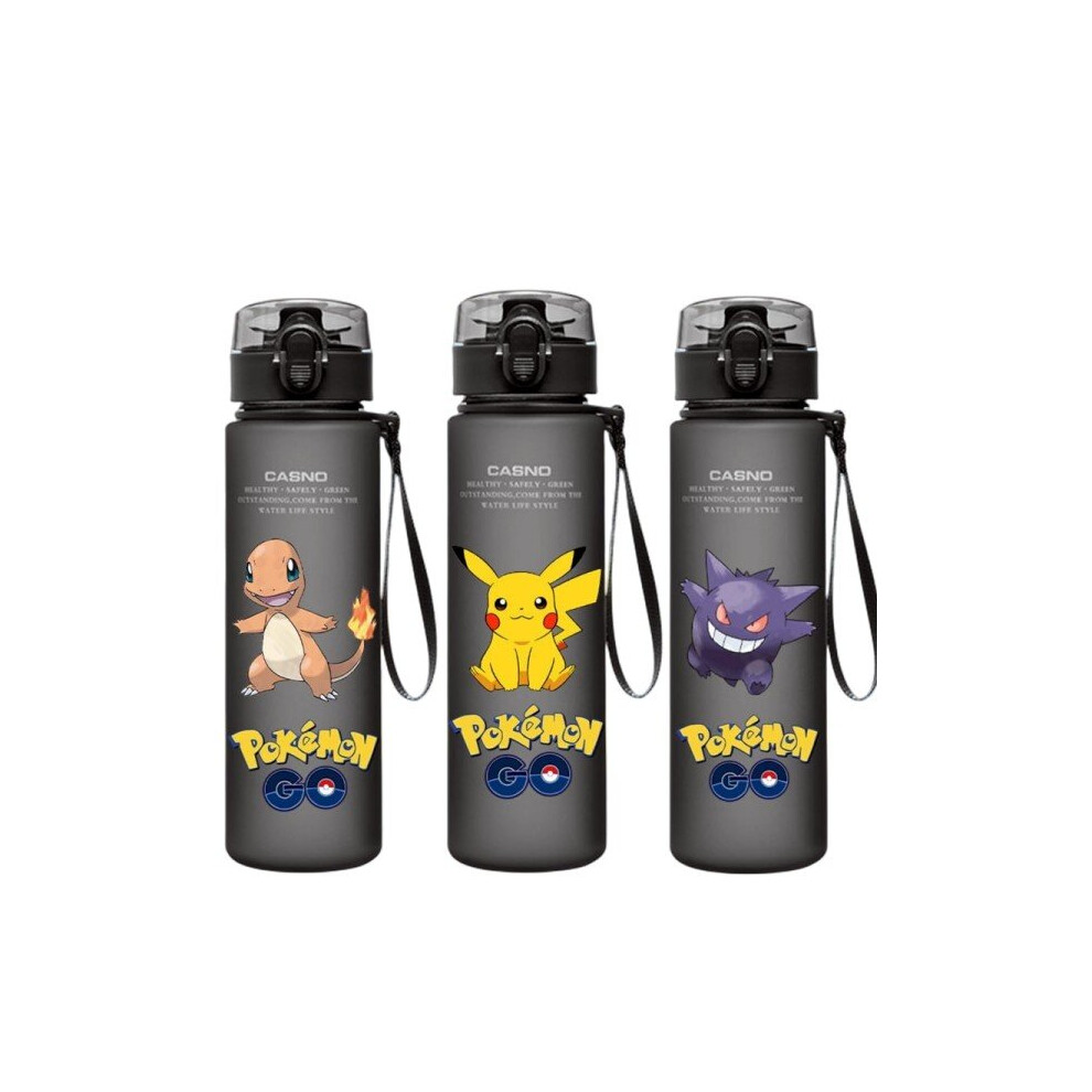 560ML Pokemon Anime Water Bottle Pikachu kawaii kids Portable Plastic Water Glass