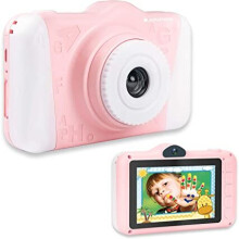 AGFA PHOTO Realikids Cam 2 - Macchina Fotografica per Bambini, Foto, Video, Selfie, Schermo LCD 3.5'', Filtri Fotografici, Batteria al Litio - Rosa