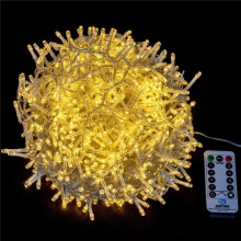 Vickerman X22C101 73 ft. 1000 Light LED 8 Function Cluster Light Set with Green Wire, Warm White