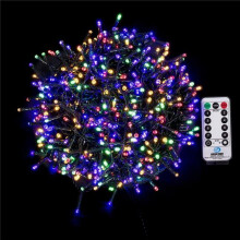 Vickerman X22G100 73 ft. 1000 Light LED 8 Function Cluster Set with Green Wire, Multi Color