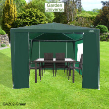 Gazebo 3 x 3m By Garden Universe Steel Frame Marquee Canopy Party Tent Green