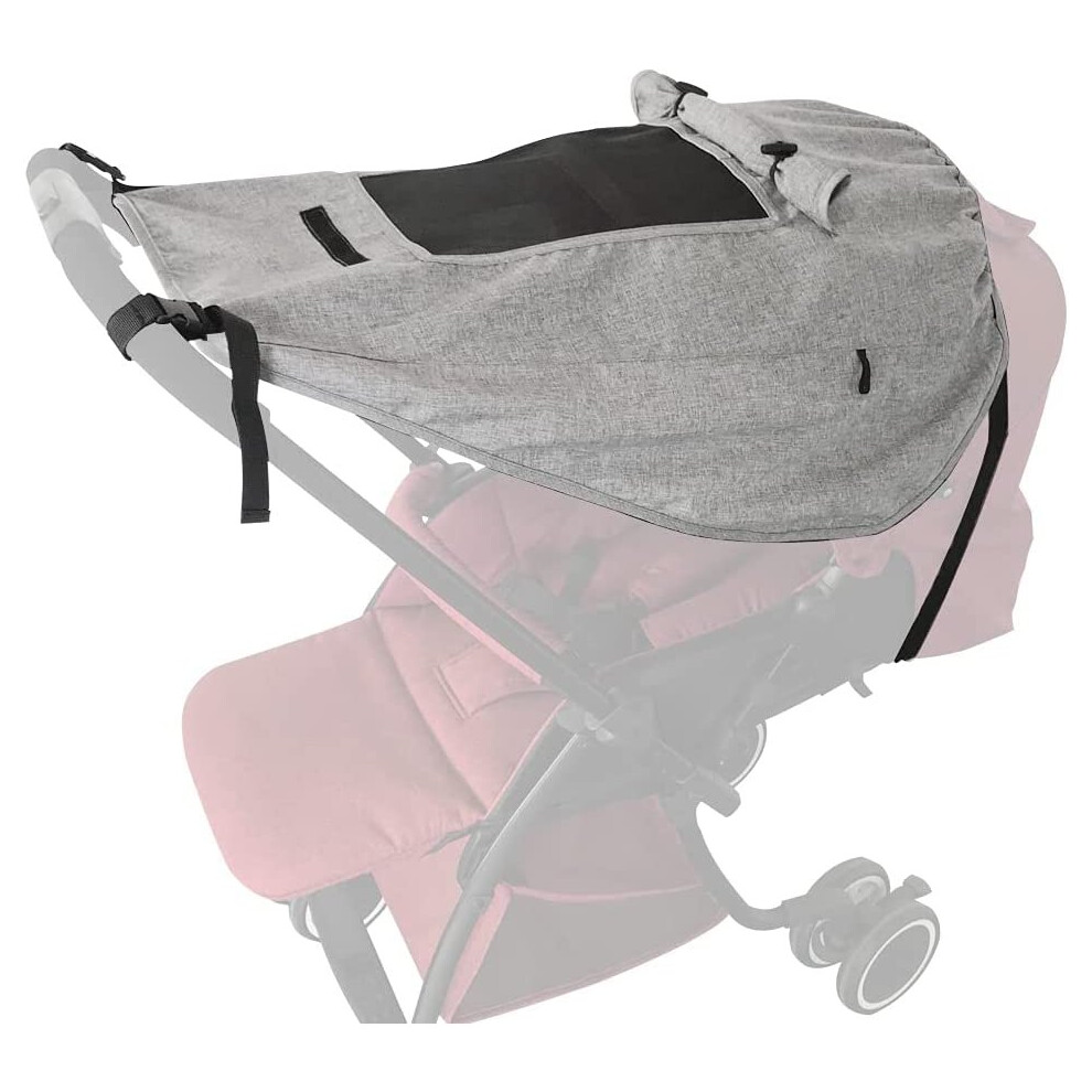 Geluode Pram Sunshade Sun Cover, Sun Shade Stroller For Baby, Universal Waterproof Stroller Sunshade Cover Anti-Uv With Viewing Window For Stroller(Grey)