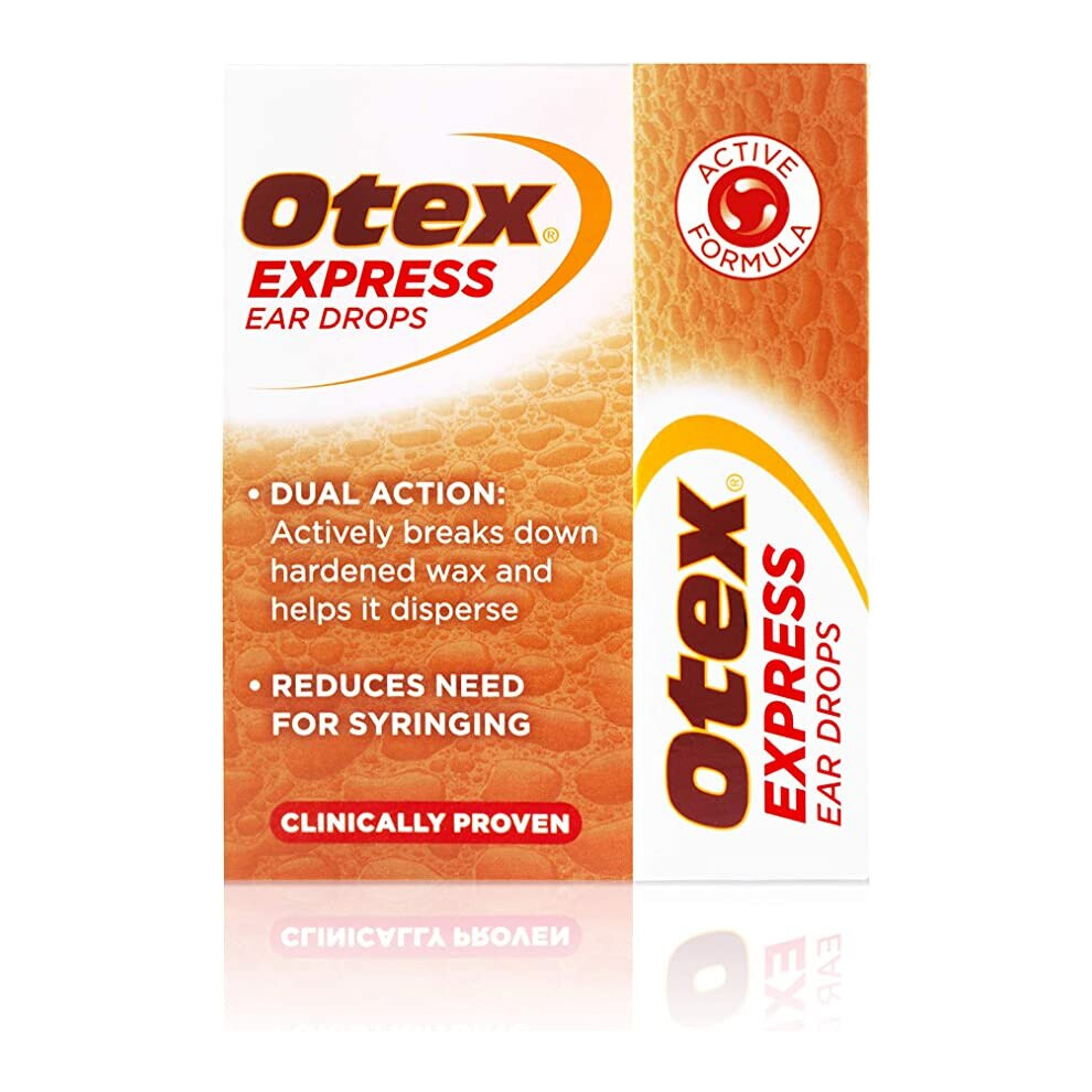 Otex Express Ear Drops, Clinically Proven Ear Wax Removal Drops For Excessive, Hardened Ear Wax. Can Reduce The Need For Syringing, 10ml