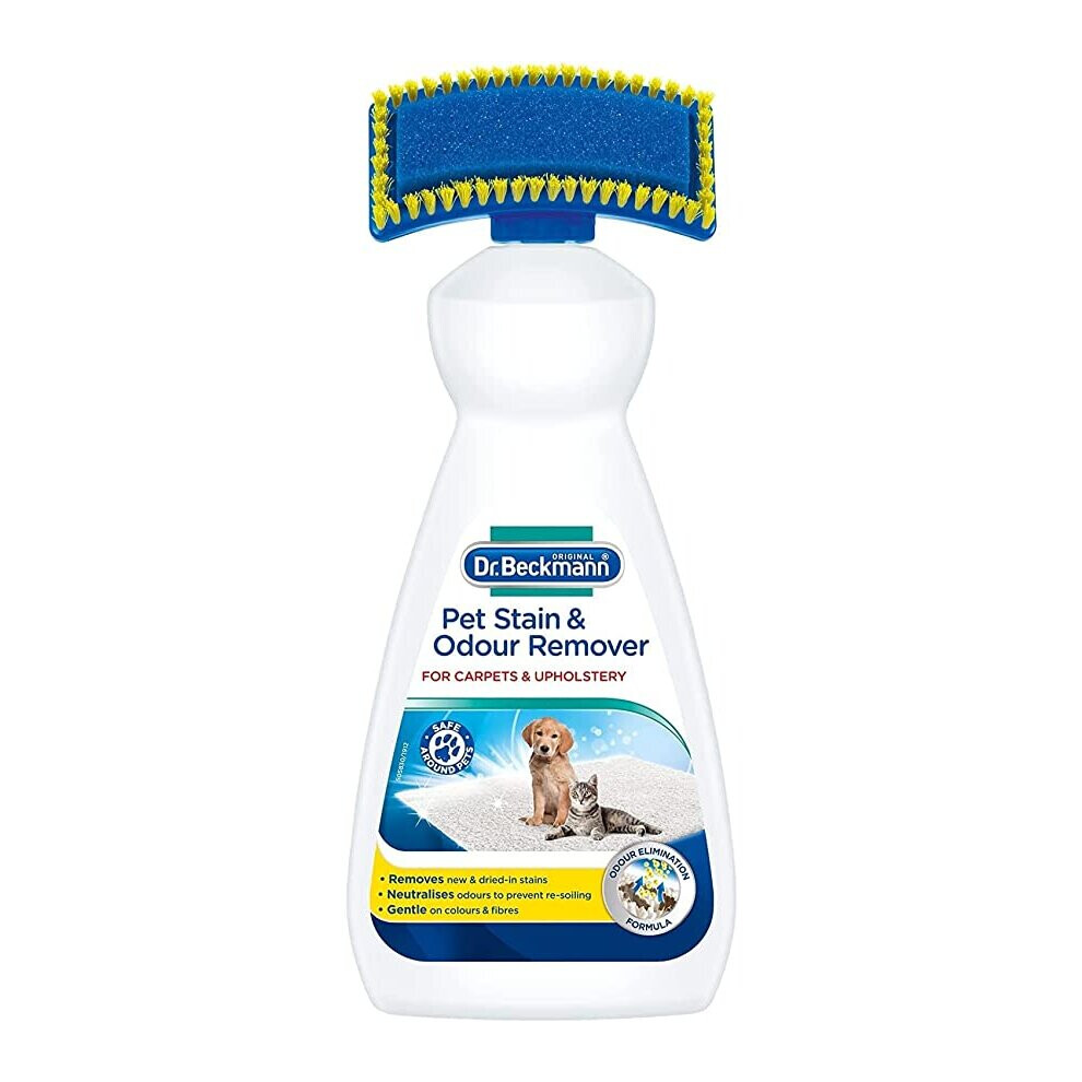 Dr. Beckmann Pet Stain & Odour Remover | Eliminates stains and odours caused by pets | incl. applicator brush | 650 ml