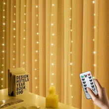 (Warm White, 3m x 1m 100LED) Fairy String Lights Waterproof Led Curtain Garland Hanging Lamp For Christmas Party