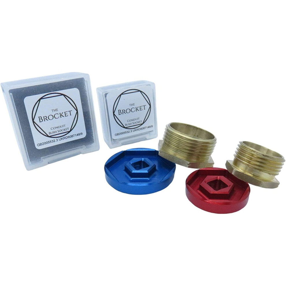 Brocket Conduit Bush Socket Set 20Mm & 25Mm Aluminium. (Made In The Uk) 7427043866173