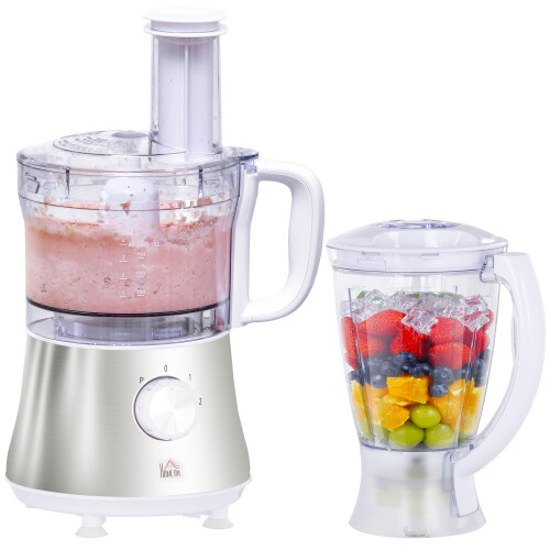 Food Processor w/1L Bowl 1.5L Blender Blades Slicing Grating