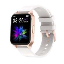 (White) Smart Watch Waterproof Fitness Tracker With Heart Rate Body Temperature Monitor