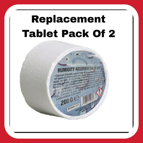 (DEHUMIDIFIER REPLACEMENT TABLET PACK OF 2) DEHUMIDIFIER TABLET HUMIDITY MOISTURE ABSORBER