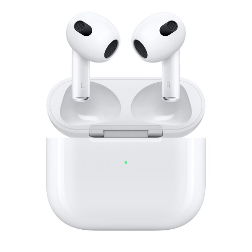 Apple AirPods 3 with Lightning Charging Case (2022) MPNY3ZM/A | Personalized Spatial Audio, Up to 6h Listening, IPX4