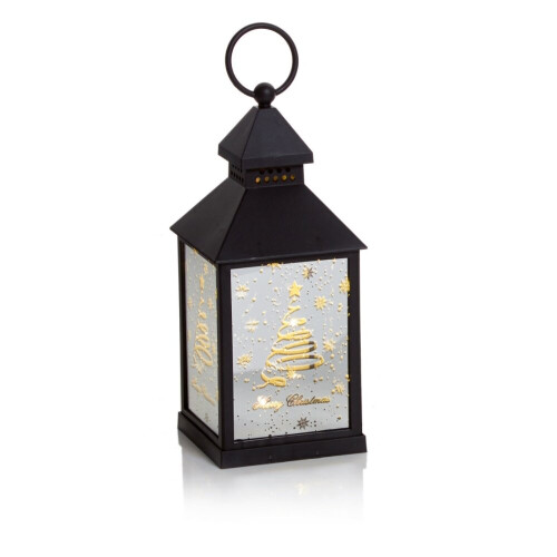 Premier Spiral Christmas Tree Design 24cm Mirror Finish LED Christmas Lantern