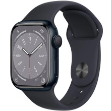 Apple Watch 8 GPS 41mm Mitternacht Aluminium mit M/L Sportband