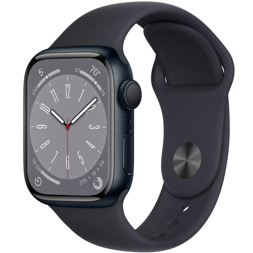 Apple Apple Watch 8 GPS 41mm Midnight Aluminium με αθλητικό λουράκι M/L