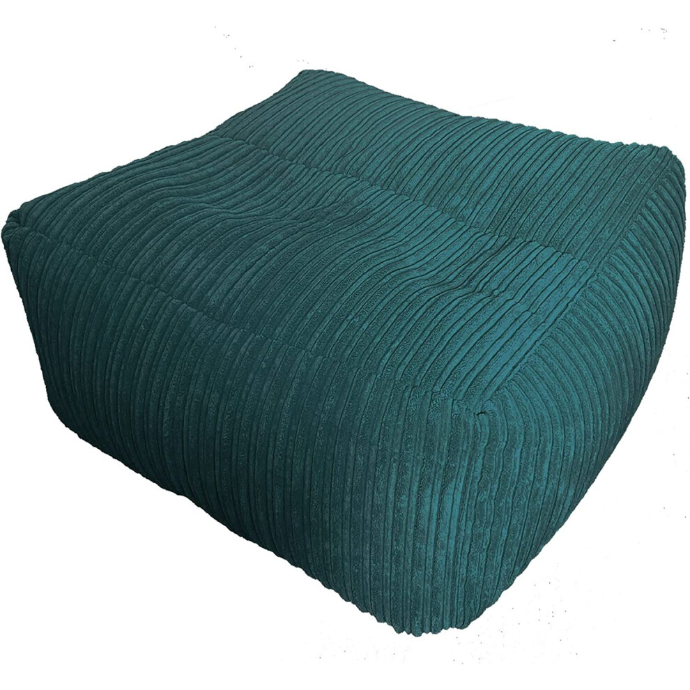 (Teal) Jumbo Cord Mega Cube Beanbag XL Pouffe beanbags