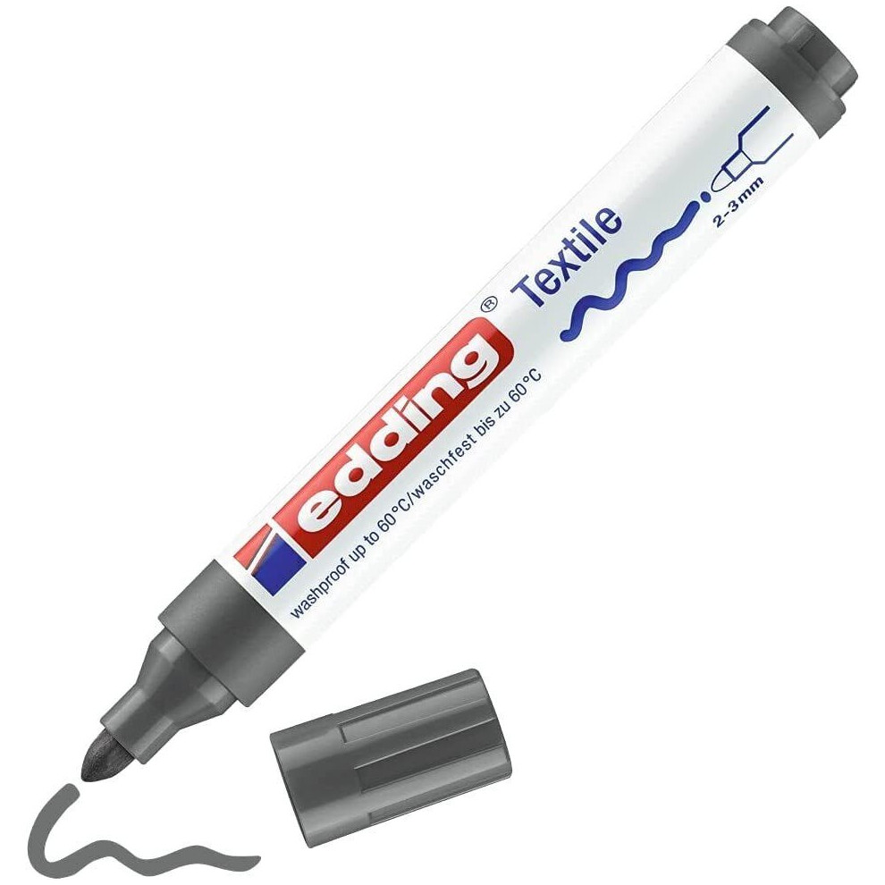 Edding 4500 Textile T-Shirt Fabric Pen Marker Pen - 2-3mm Line - Grey - Single