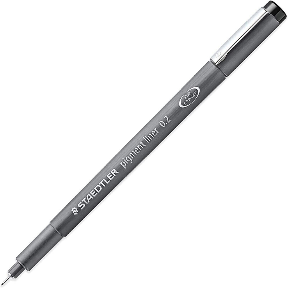 Staedtler 308 02-9 Pigment Liner Fineliner Pen - 0.2mm Nib - Black Ink - Single