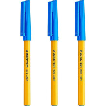 Staedtler Fine 0.3mm 430 Stick Ballpoint Pens Writing Pen Smooth - Blue Ink - Pack Of 3