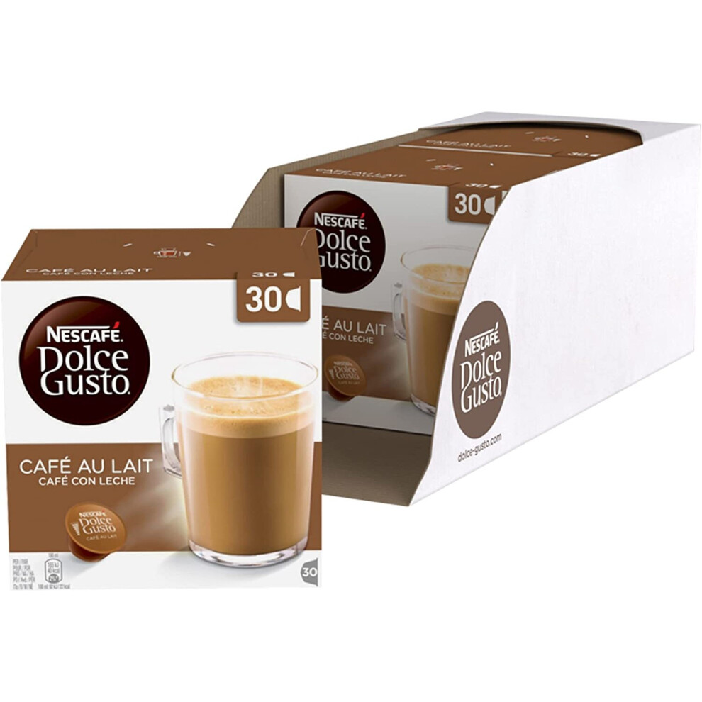 Nescafe Dolce Gusto CafÃ© Au Lait Coffee Pods (Pack of 3, Total 90 Capsules)