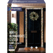 Christmas Door Frame Wire Cluster Fairy Lights Indoor/Outdoor 800 Rainbow LEDs