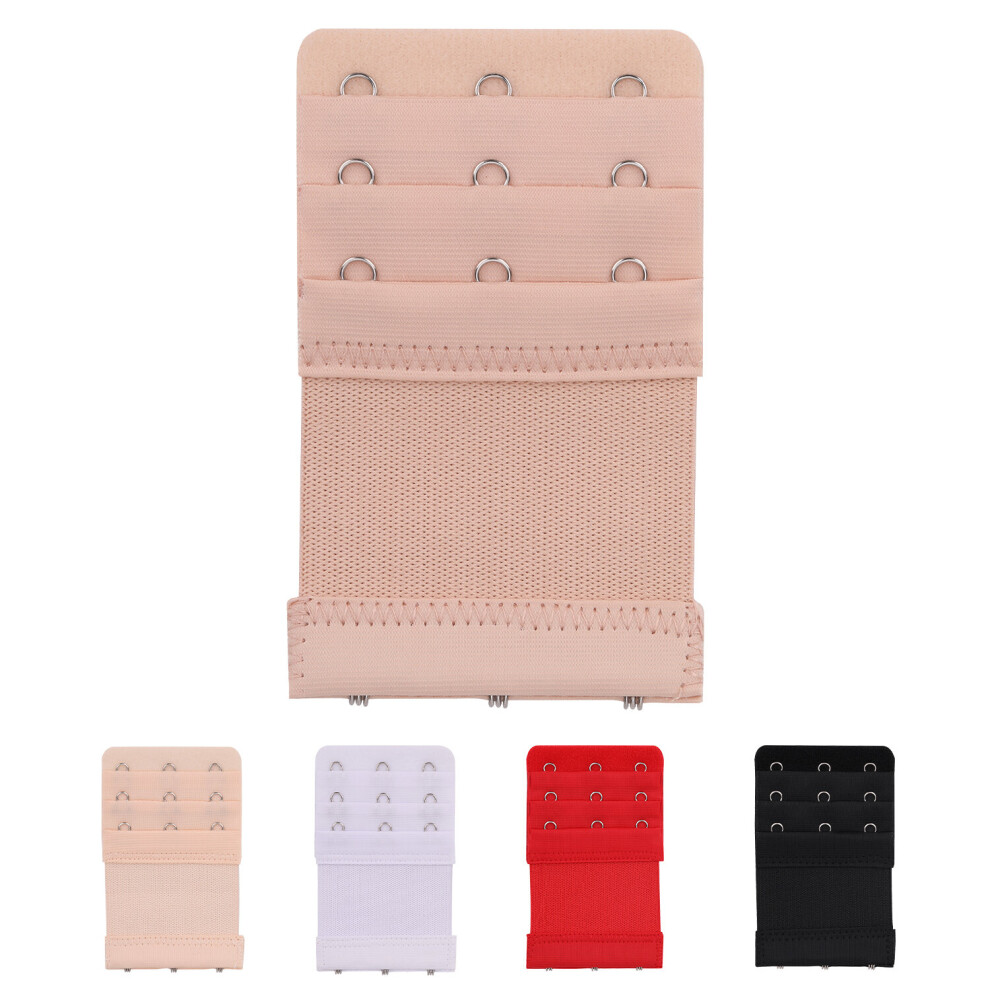 (Beige, 3 x 3 Hook) Bra Extender, Soft & Comfortable Women Bra Strap Extenders Extensions, 1pc Elastic Extender, Women's Bra Extender