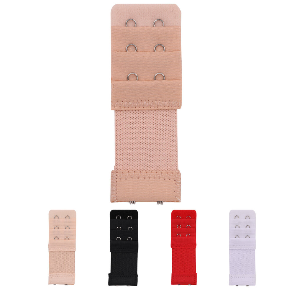 (Beige, 3 x 2 Hook) Bra Extender, Soft & Comfortable Women Bra Strap Extenders Extensions, 1pc Elastic Extender, Women's Bra Extender