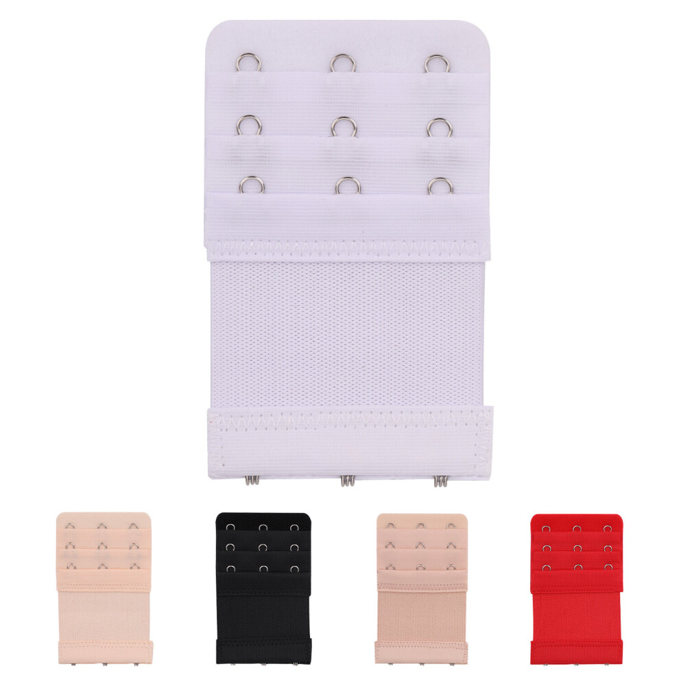 (White, 3 x 3 Hook) Bra Extender, Soft & Comfortable Women Bra Strap Extenders Extensions, 1pc Elastic Extender, Women's Bra Extender