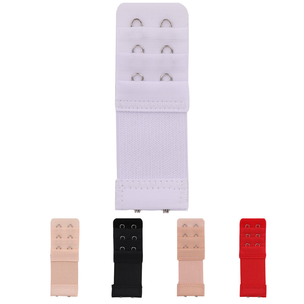 (White, 3 x 2 Hook) Bra Extender, Soft & Comfortable Women Bra Strap Extenders Extensions, 1pc Elastic Extender, Women's Bra Extender