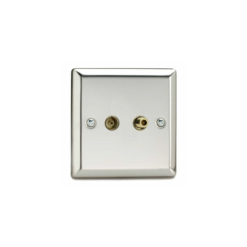 Varilight Xc88s Tv Aerial Coaxial / Satellite Coaxial Socket Chrome 5021575720693