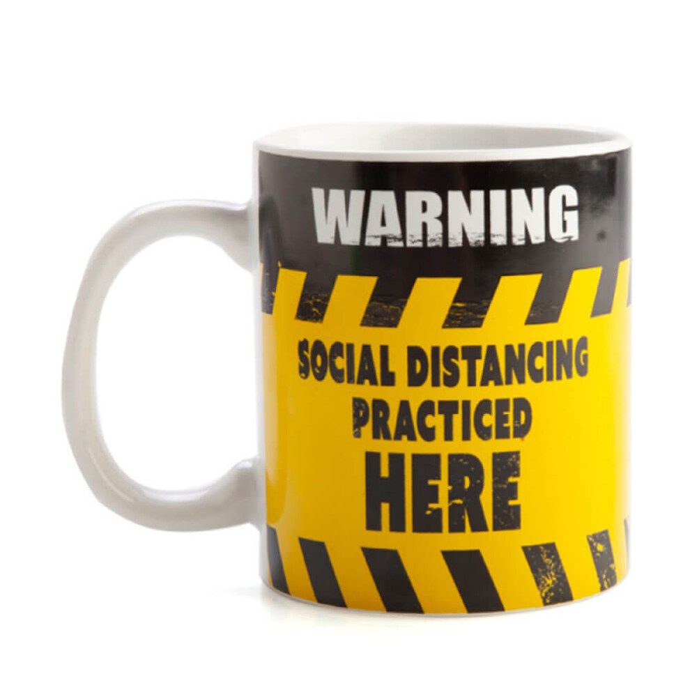 Latestbuy Social Distancing Warning Sign Coffee Mug