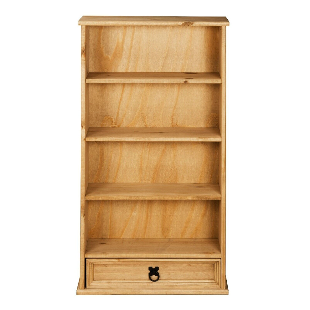 Corona 1 Drawer DVD Bookcase Rack Mexican Solid Pine