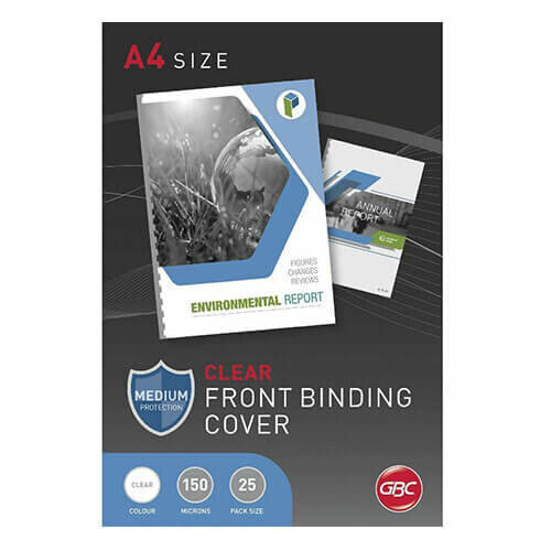 GBC Ibico Binding Covers A4 Clear (150 micron 25pk)