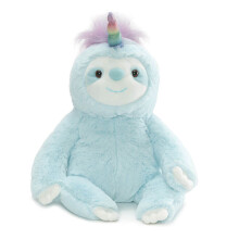 Gund Dazzle Slothicorn Plüschspielzeug, Einhorn für Kinder ab 1 Jahr, Blau/Regenbogen, 23 cm