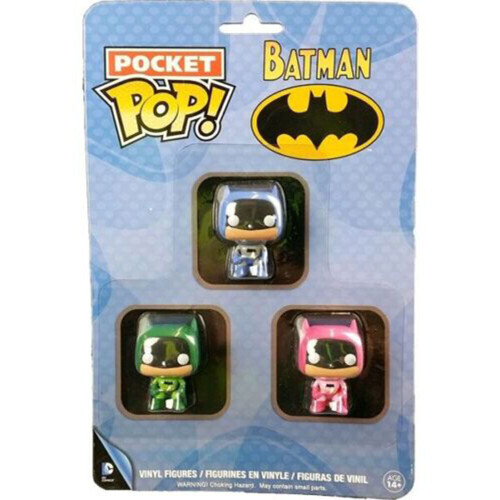 Batman Batman Pink, Green & Blue US Exclusive Pocket Pop! 3 Pack