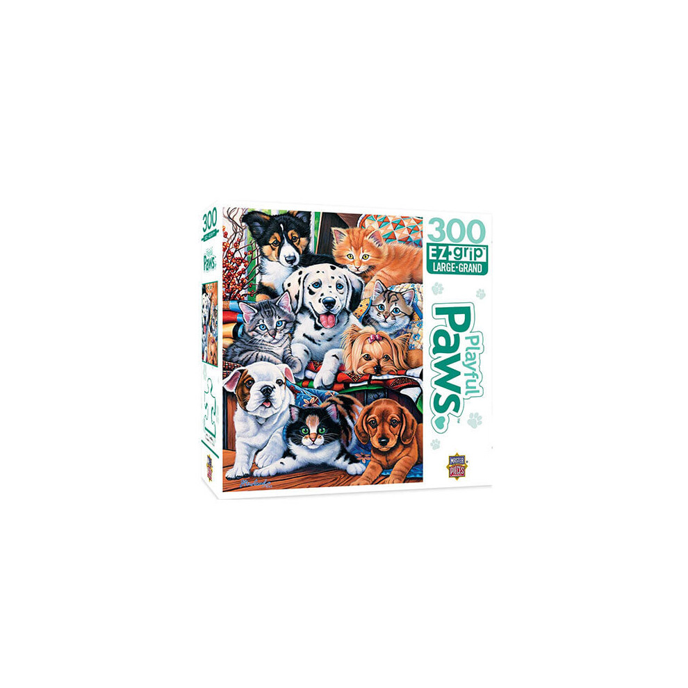 Photos - Jigsaw Puzzle / Mosaic Masterpieces MP Playful Paws EZ Grip Puzzle (300s)  (Hide and Seek)