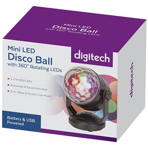 Digitech Mini LED Disco Light Ball RGB (USB/Battery Powered) 2