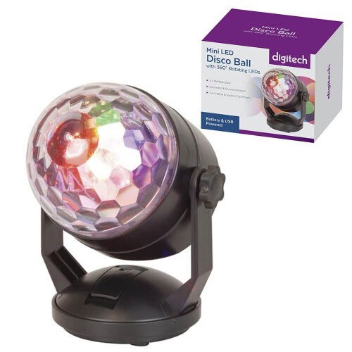 Digitech Mini LED Disco Light Ball RGB (USB/Battery Powered)