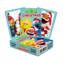 Cartes à Jouer AQUARIUS Sesame Street Noël - Jeu de Cartes Thématique de Fête