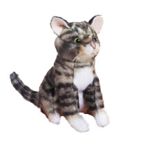 Marionet - FOLKMANIS - Vingerpoppetje Tijgerkat - Grijs - Polyester - 16 x 5 x 11 cm