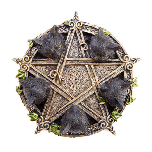 Black Cat Pentacle Incense Burner 2