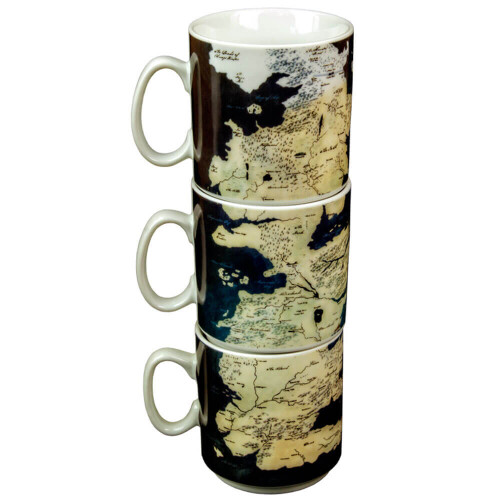 Game of Thrones Game of Thrones Stacked Westeros Map Mug Set