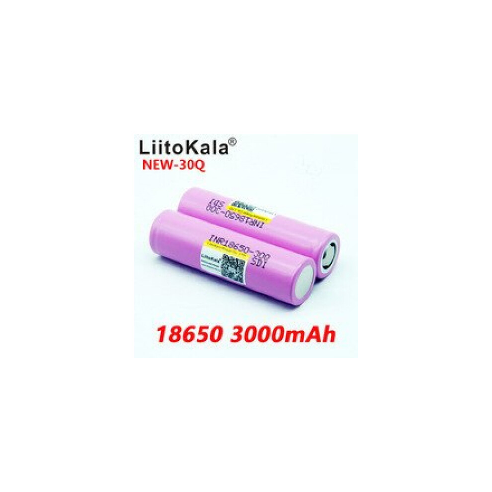 2PCS Liitokaka 18650 3000mAh battery lithium battery INR18650-30Q powe