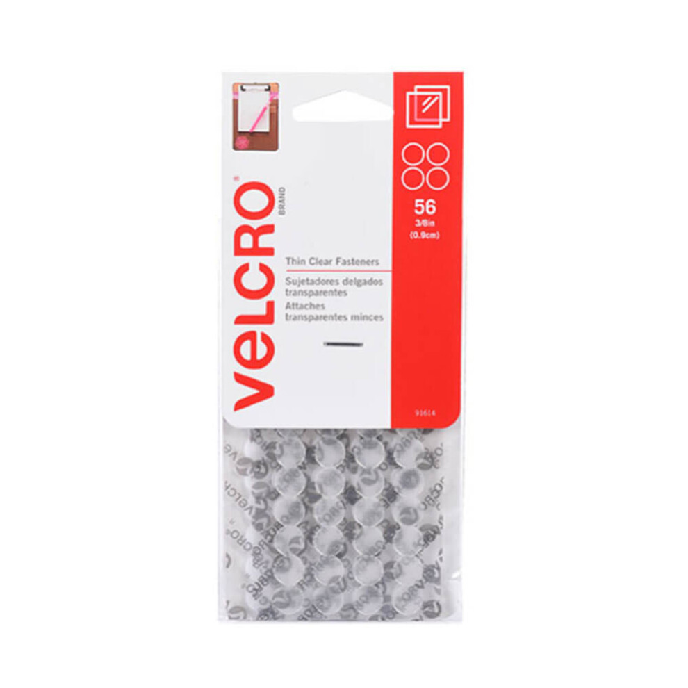 Velcro Stick on Hook & Loop Dots 9mm Clear (56pk)