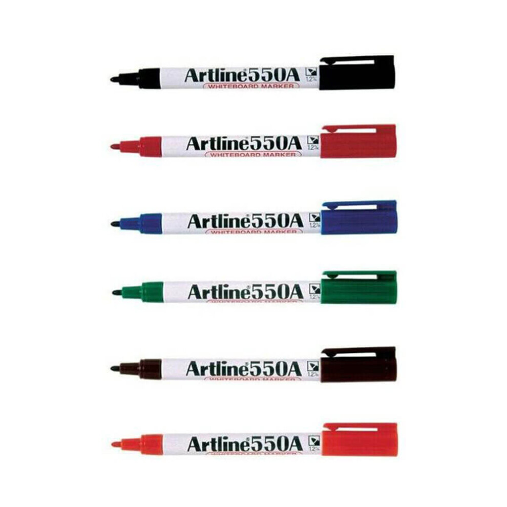 Artline Whiteboard Marker 1.2Mm Bullet Nib Assorted (12Pk)