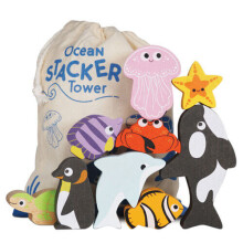 Houten speelgoed - LE TOY VAN - Vouwtoren Oceaan - 9 figuren - FSC