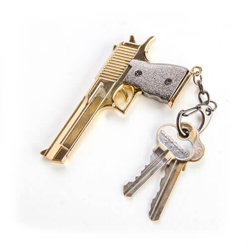Metal Gun Keychain 1