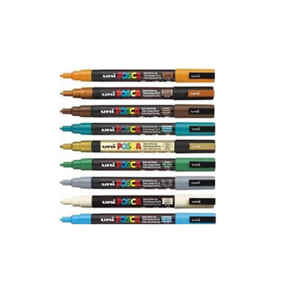 Uni Posca Bullet Tip Marker Assorted (12pk)-image-OPC-P9ZYTMV-NEW